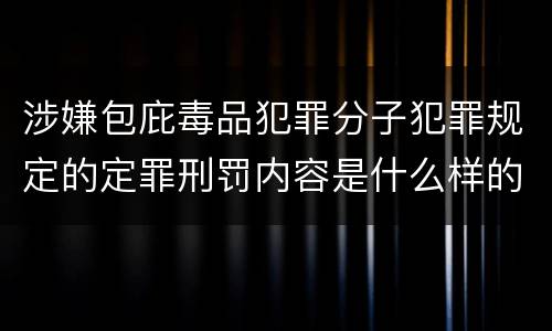 涉嫌包庇毒品犯罪分子犯罪规定的定罪刑罚内容是什么样的
