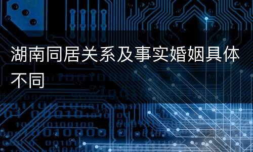 湖南同居关系及事实婚姻具体不同