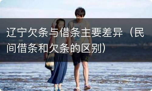 辽宁欠条与借条主要差异（民间借条和欠条的区别）