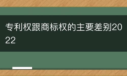 专利权跟商标权的主要差别2022