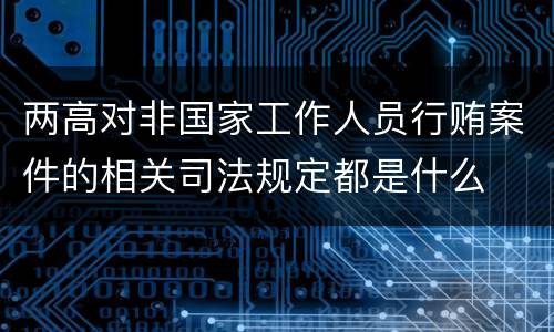 两高对非国家工作人员行贿案件的相关司法规定都是什么