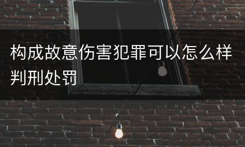 构成故意伤害犯罪可以怎么样判刑处罚