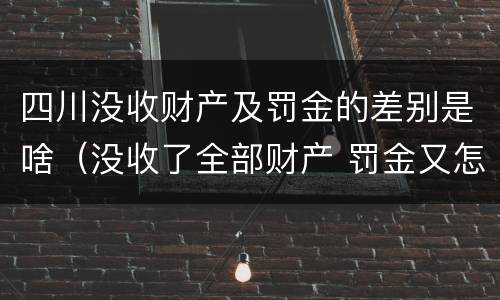 四川没收财产及罚金的差别是啥（没收了全部财产 罚金又怎么办）