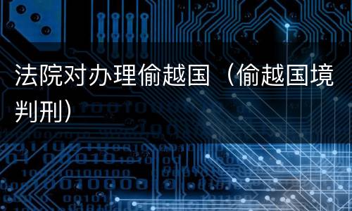 法院对办理偷越国（偷越国境判刑）