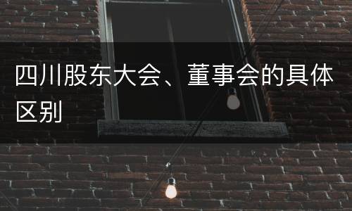 四川股东大会、董事会的具体区别