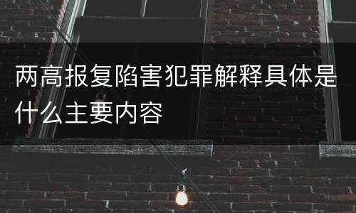 两高报复陷害犯罪解释具体是什么主要内容