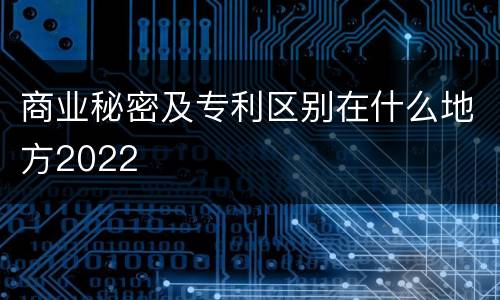 商业秘密及专利区别在什么地方2022