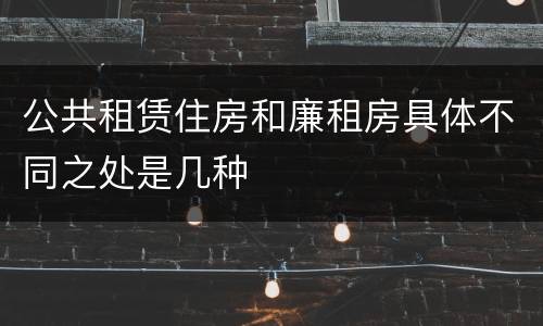 公共租赁住房和廉租房具体不同之处是几种