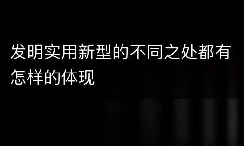 发明实用新型的不同之处都有怎样的体现