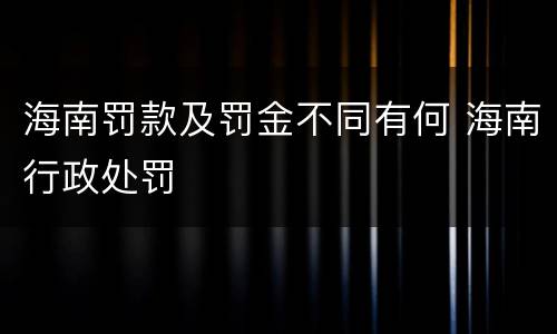 海南罚款及罚金不同有何 海南行政处罚