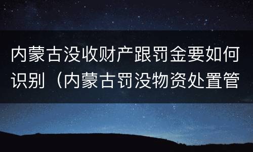 内蒙古没收财产跟罚金要如何识别（内蒙古罚没物资处置管理办法）