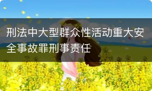 刑法中大型群众性活动重大安全事故罪刑事责任