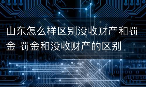山东怎么样区别没收财产和罚金 罚金和没收财产的区别