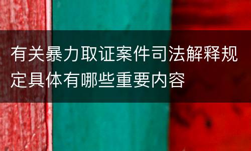 有关暴力取证案件司法解释规定具体有哪些重要内容