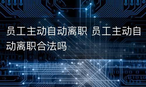 员工主动自动离职 员工主动自动离职合法吗