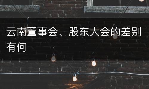 云南董事会、股东大会的差别有何