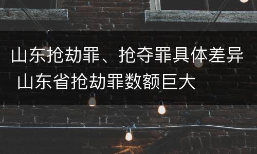 山东抢劫罪、抢夺罪具体差异 山东省抢劫罪数额巨大