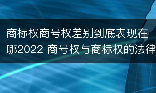 商标权商号权差别到底表现在哪2022 商号权与商标权的法律冲突与解决