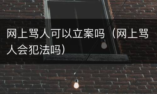 网上骂人可以立案吗（网上骂人会犯法吗）