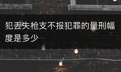 犯丢失枪支不报犯罪的量刑幅度是多少