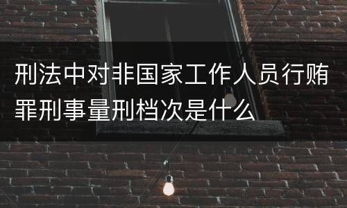 刑法中对非国家工作人员行贿罪刑事量刑档次是什么