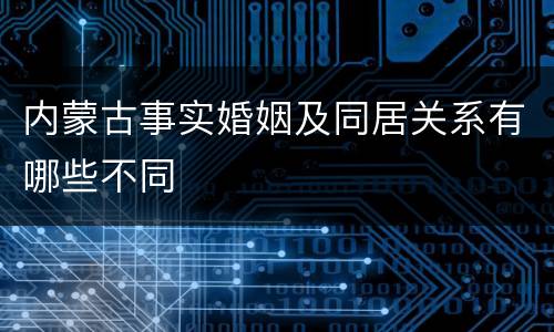 内蒙古事实婚姻及同居关系有哪些不同