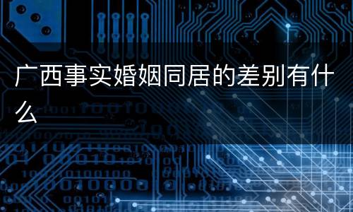 广西事实婚姻同居的差别有什么