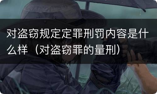 对盗窃规定定罪刑罚内容是什么样（对盗窃罪的量刑）