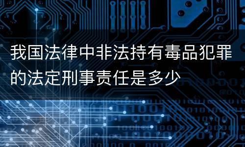我国法律中非法持有毒品犯罪的法定刑事责任是多少