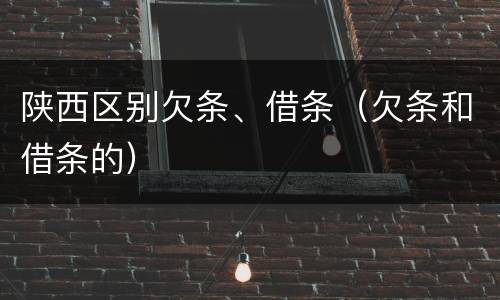 陕西区别欠条、借条（欠条和借条的）