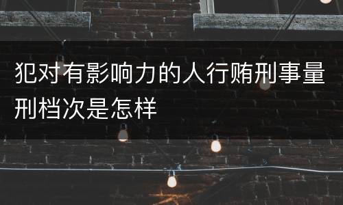 犯对有影响力的人行贿刑事量刑档次是怎样