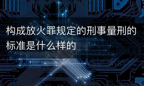 构成放火罪规定的刑事量刑的标准是什么样的