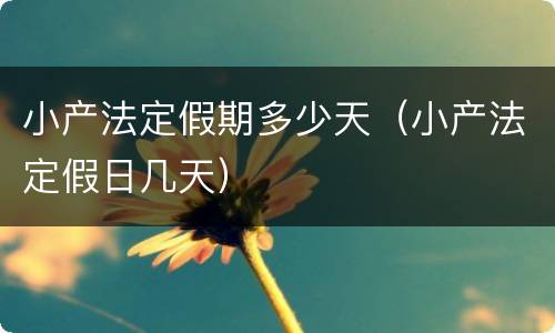 小产法定假期多少天（小产法定假日几天）
