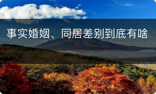 事实婚姻、同居差别到底有啥