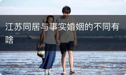 江苏同居与事实婚姻的不同有啥