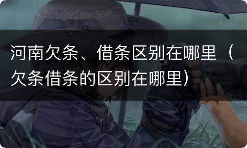河南欠条、借条区别在哪里（欠条借条的区别在哪里）