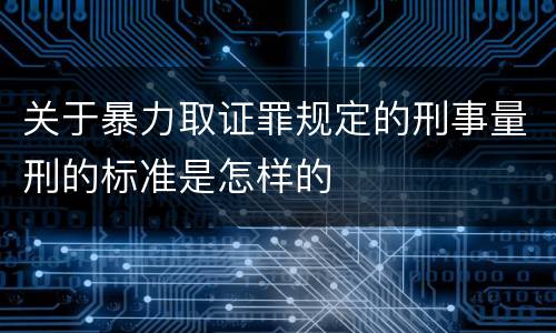 关于暴力取证罪规定的刑事量刑的标准是怎样的