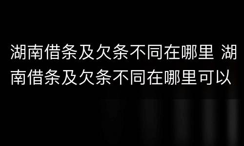 湖南借条及欠条不同在哪里 湖南借条及欠条不同在哪里可以起诉