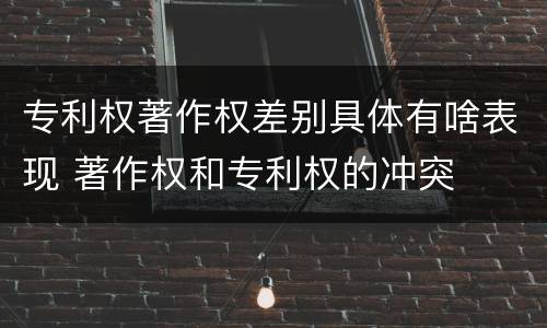 专利权著作权差别具体有啥表现 著作权和专利权的冲突