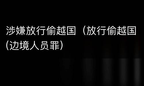 涉嫌放行偷越国（放行偷越国(边境人员罪）