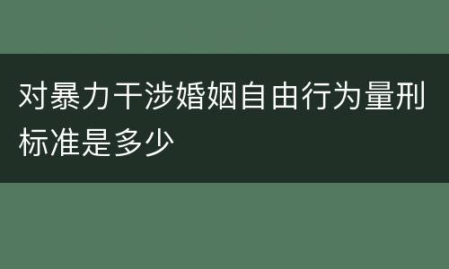 对暴力干涉婚姻自由行为量刑标准是多少
