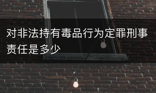 对非法持有毒品行为定罪刑事责任是多少