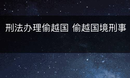 刑法办理偷越国 偷越国境刑事
