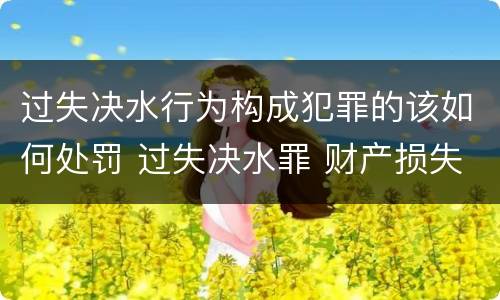 过失决水行为构成犯罪的该如何处罚 过失决水罪 财产损失标准