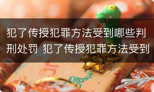 犯了传授犯罪方法受到哪些判刑处罚 犯了传授犯罪方法受到哪些判刑处罚呢