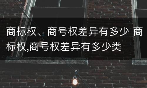 商标权、商号权差异有多少 商标权,商号权差异有多少类