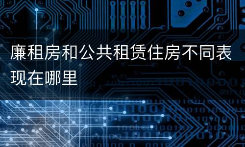 廉租房和公共租赁住房不同表现在哪里