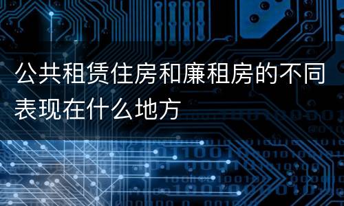 公共租赁住房和廉租房的不同表现在什么地方