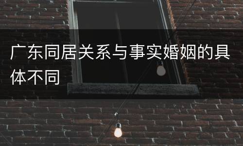 广东同居关系与事实婚姻的具体不同