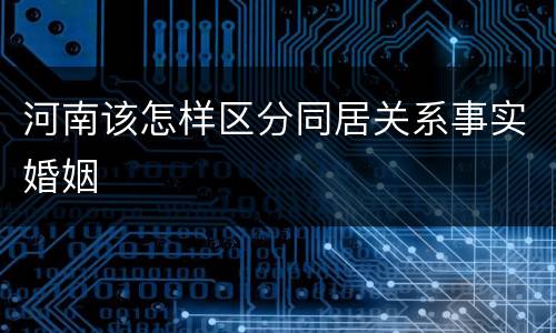 河南该怎样区分同居关系事实婚姻
